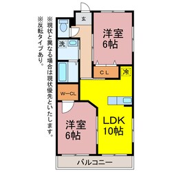 ブロードタウン神野ⅡＡ棟の物件間取画像